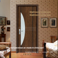 Elegant Flower Pattern Glass Design Wooden Door